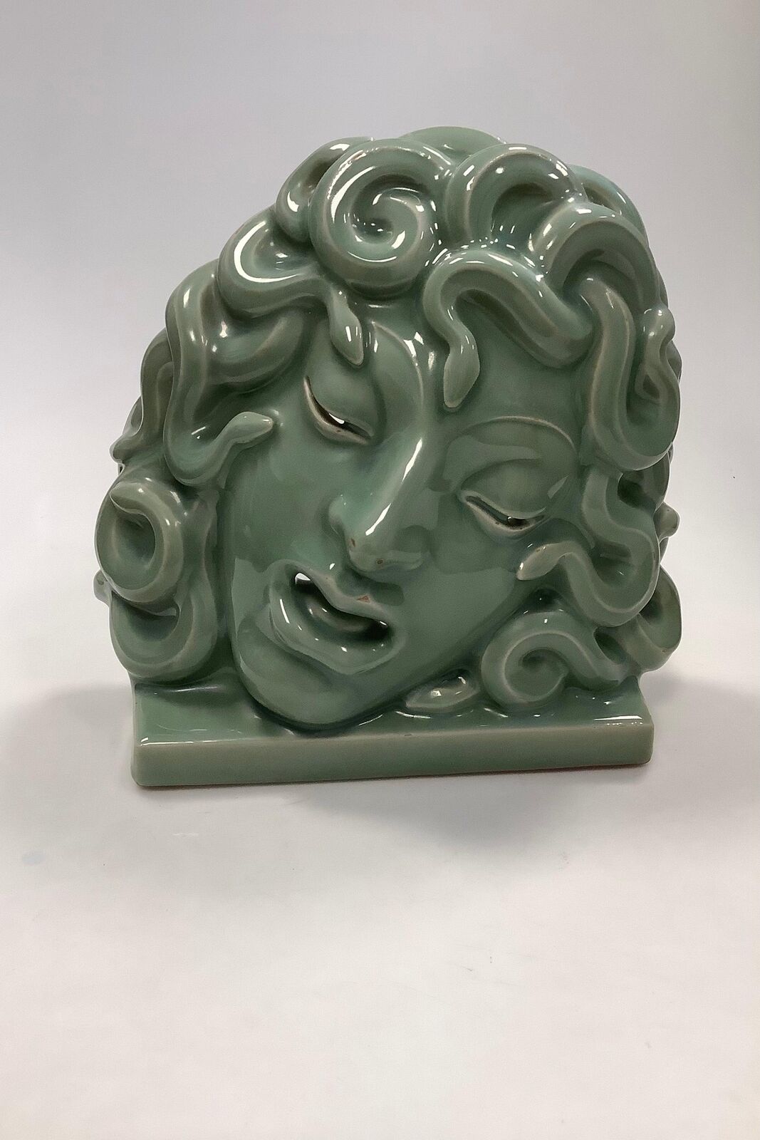 Royal Copenhagen Green Celadon Mask of Medusa No 2950 Hans Henrik Hansen 1927