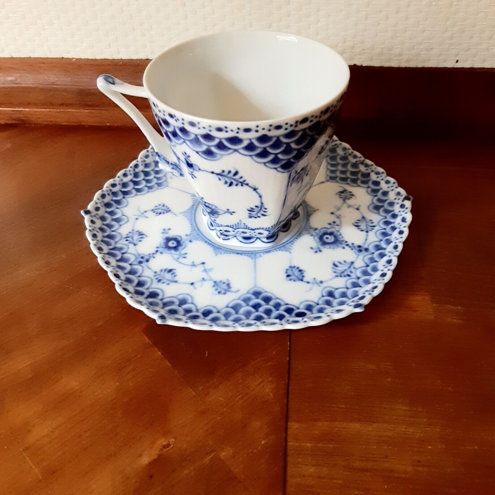 Old Coffee Set BLUE FLUTED FULL LACE # 1-1036 Royal Copenhagen 1st  2nd