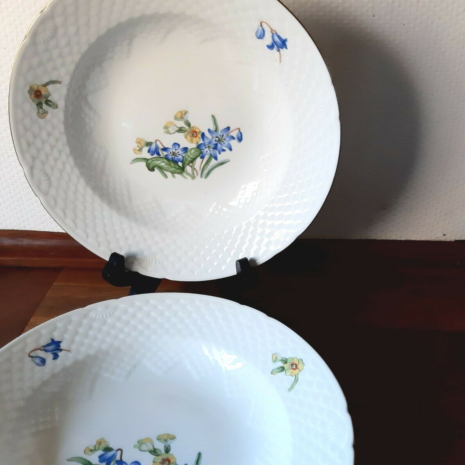 2 x SOUP plates NJAL Bing  Grondahl Royal Copenhagen 1st Exclusive FDB Decor