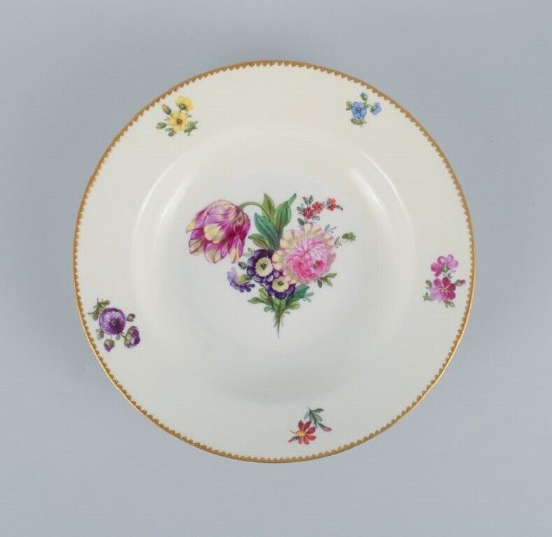 BG Bing  Grondahl Saxon flower Six deep plates decorated with flowers