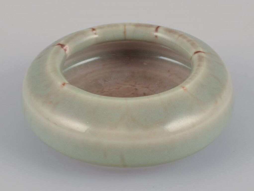 Bengt Ekeblad for Rörstrand Miniature ceramic bowl with glaze in greenish tones