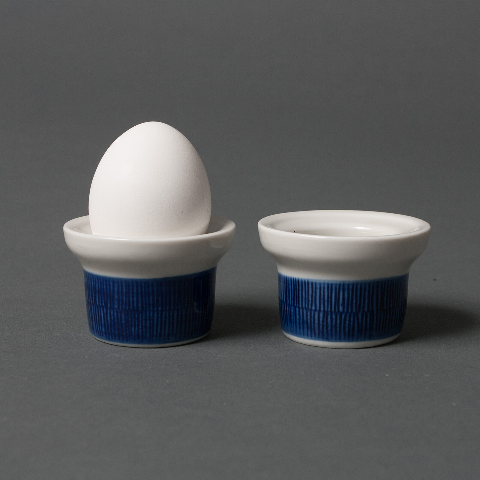 rorstrand egg cups koka mid century swedish stoneware retro art pottery blue