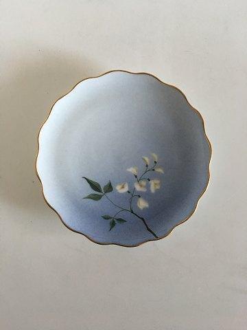 Bing  Grondahl Cake Plate with Flower Decoration and Goldrim