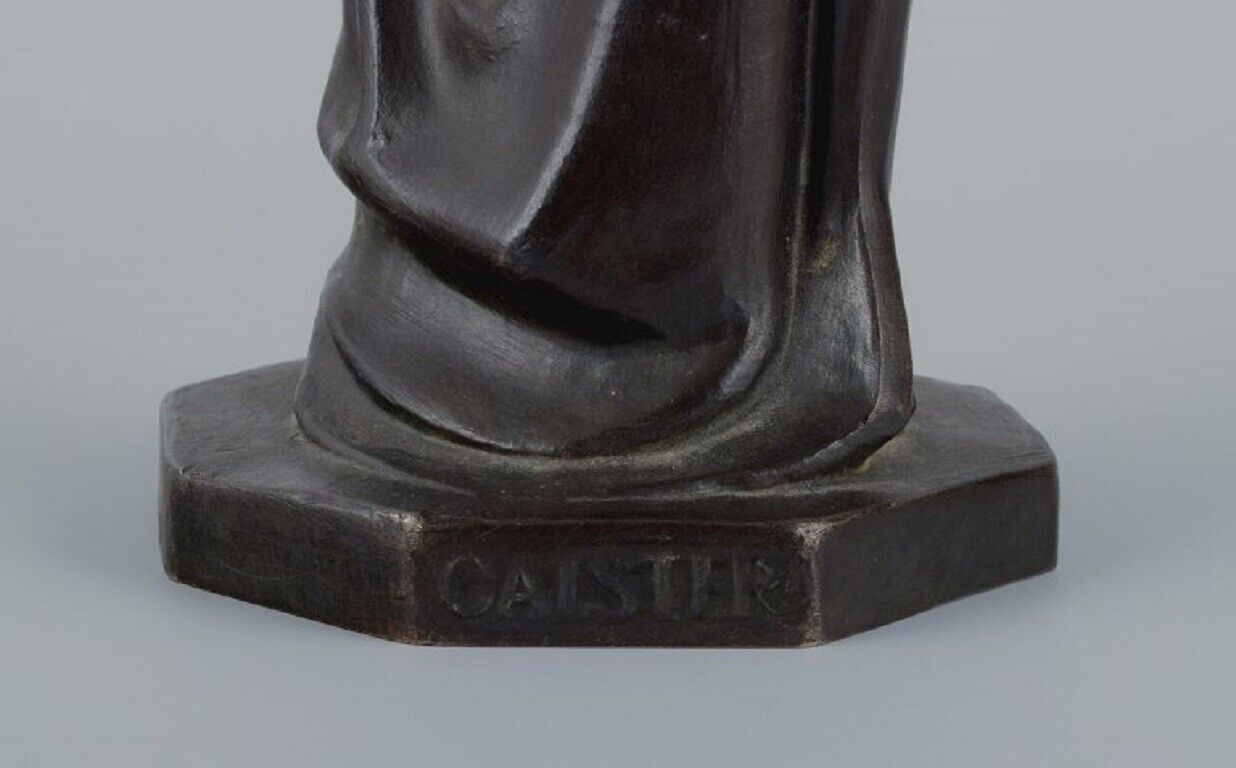 Johan G C Galster (1910-1997) Bronze figure of the Virgin Mary and Child