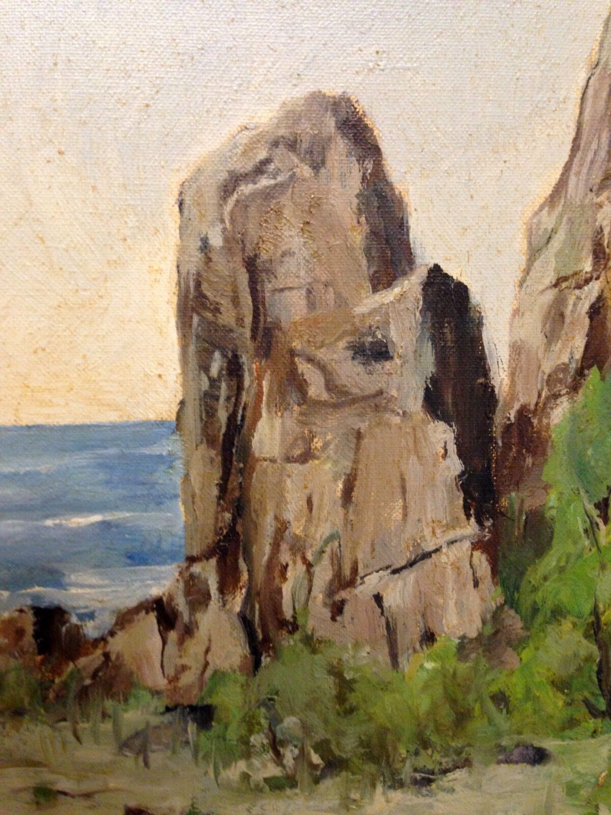 Alwin Dahl (1889-1971): ROCK SPIRES at the COAST of BORNHOLM Dated 1962