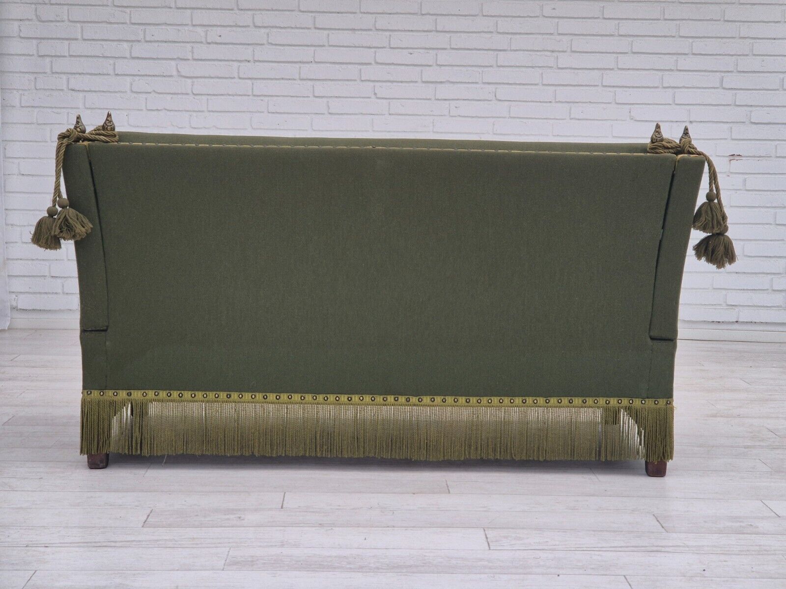 1970s Danish 2 seater drop arm sofa wool original condition