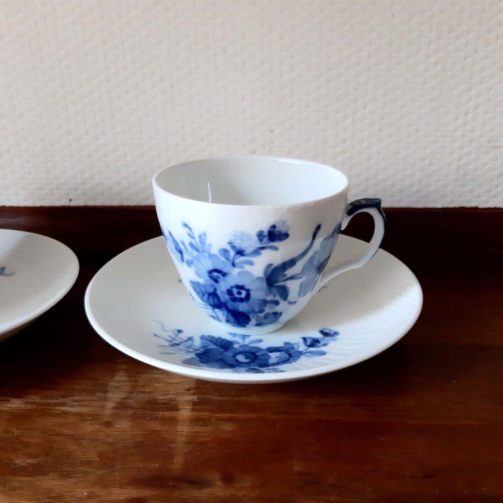 2 x COFFEE SETS BLUE FLOWER CURVED # 10- 1870 Royal Copenhagen 1969-74 Fact 1st