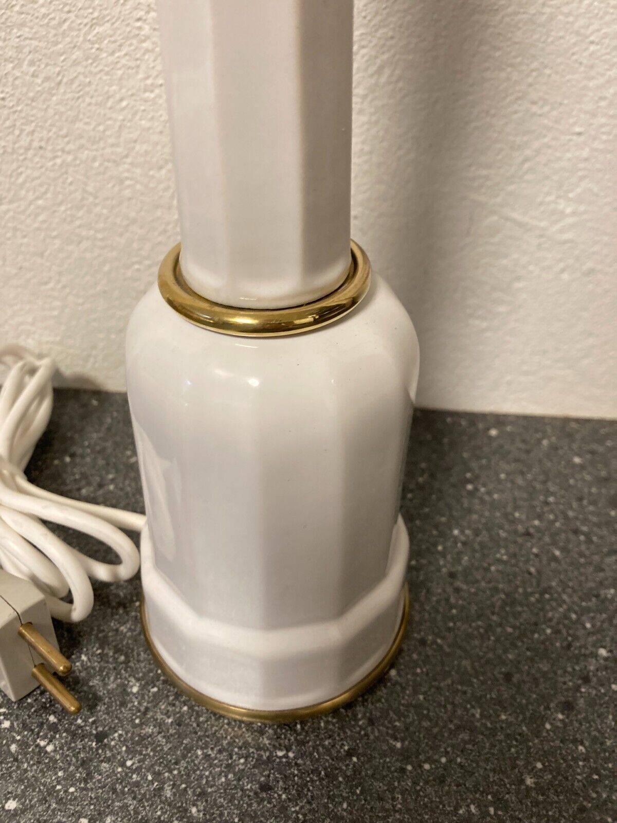 Søholm Heiberg Danish Mid-Century Modern Ceramic Lamp H 27cm White/Gold No Shade