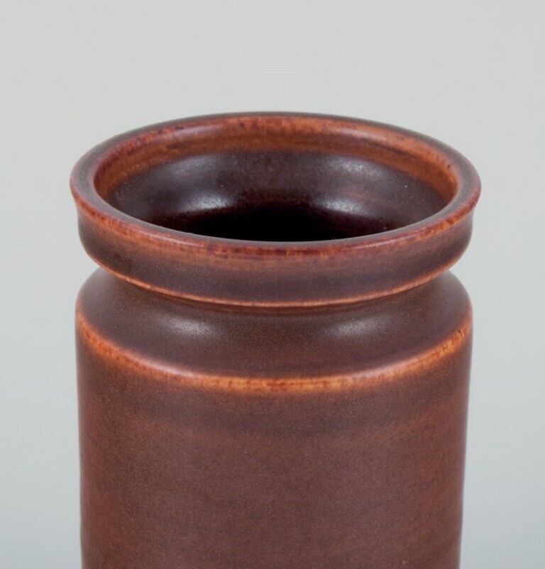 Ingrid and Erich Triller Sweden Ceramic vase decorated with brown toned glaze