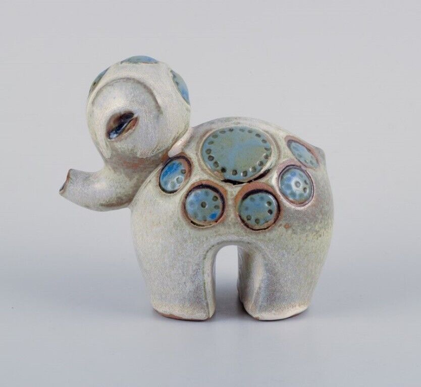 Britt-Louise Sundell for Gustavsberg Ringo 1 baby elephant in glazed ceramics