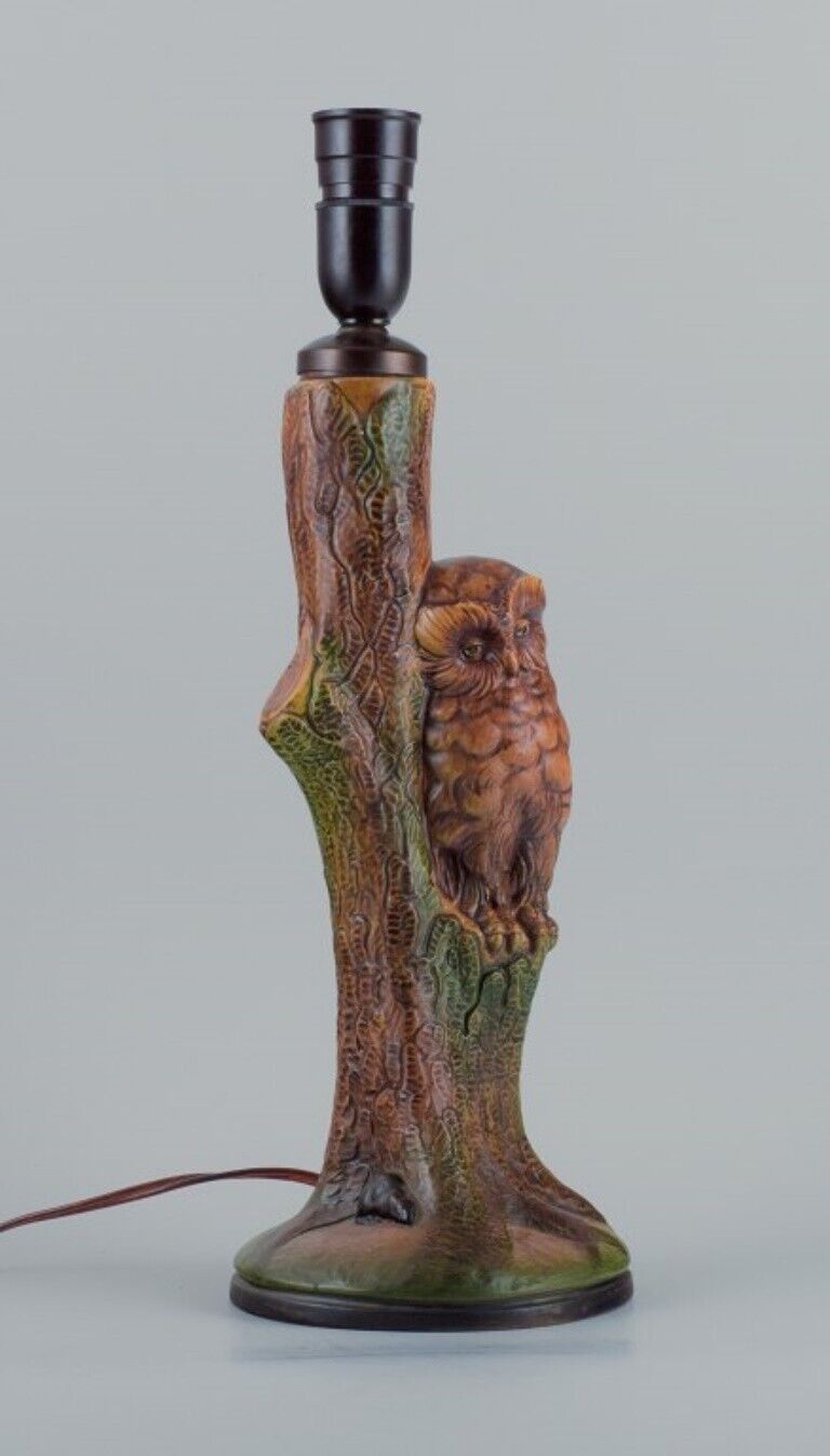 Ipsens Denmark Ceramic table lamp with owl