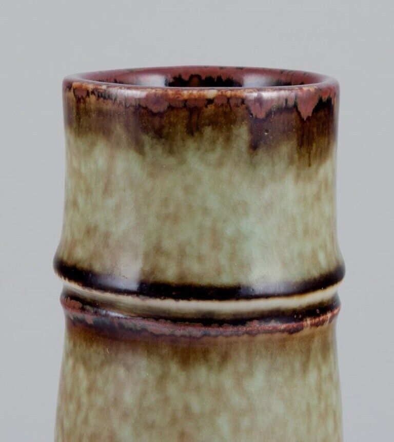 Olle Alberius for Rörstrand Large ceramic vase with brown and green glaze