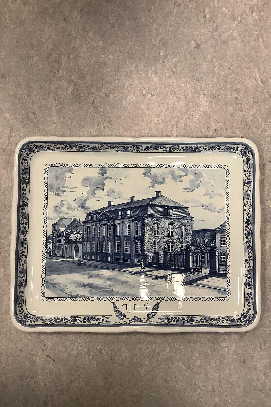 Royal Copenhagen Unique Faience Tray Table of the Lake Commercial Court by