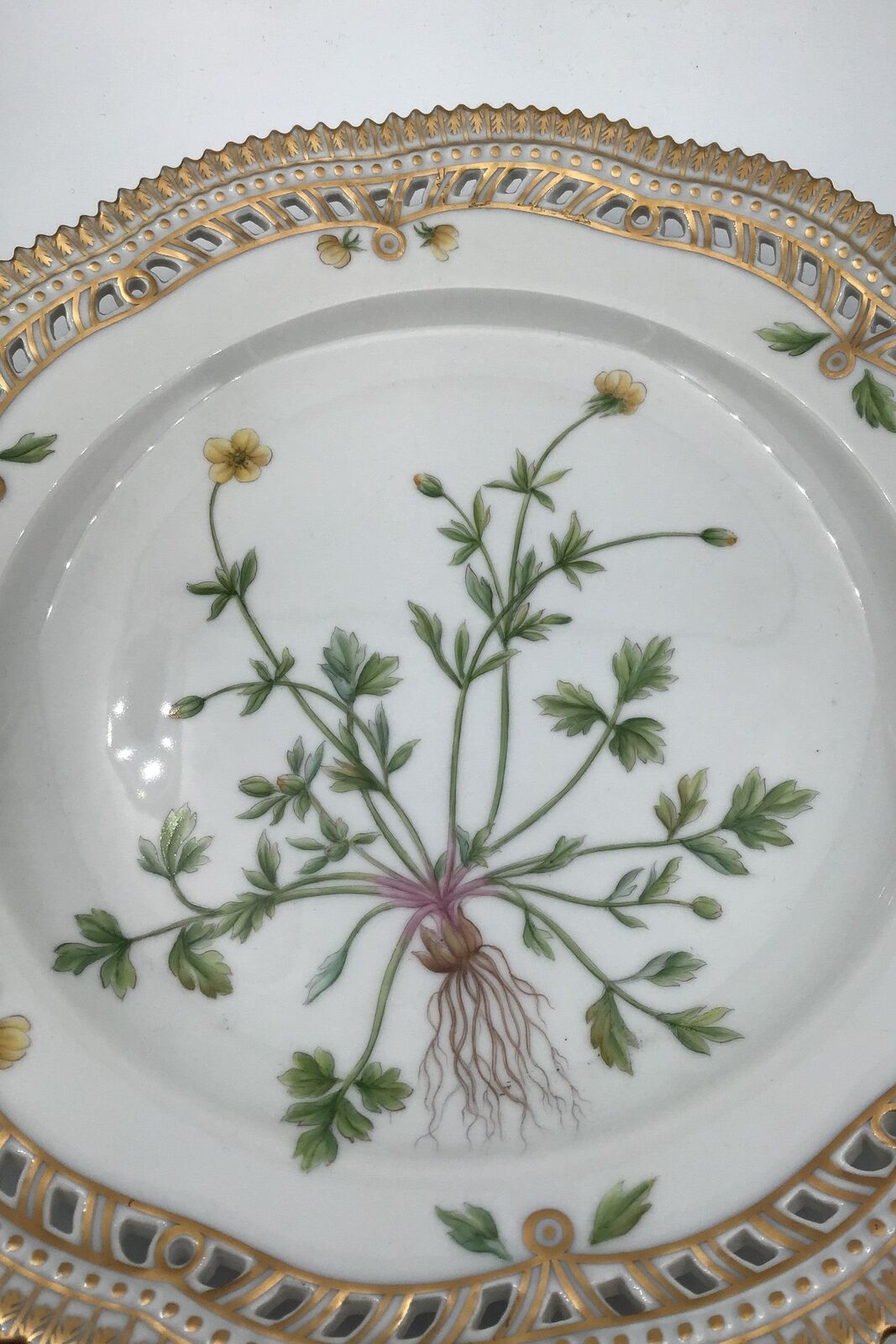 Royal Copenhagen Flora Danica plate with openwork rim No 20/3553