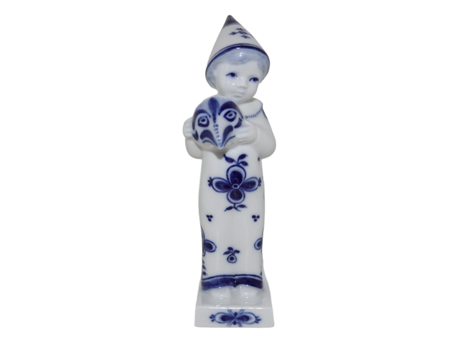 Royal Copenhagen Blue Fluted Plain Figurine boy holding a mask