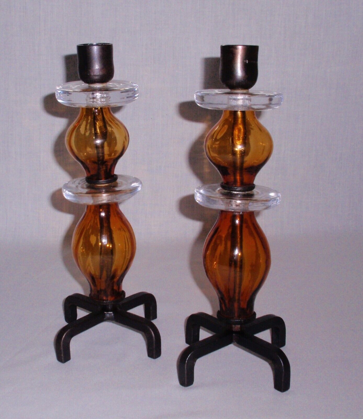 PAIR of CANDLEHOLDERS - BODA SMITHY - KOSTA BODA - ERIK HOGLUND