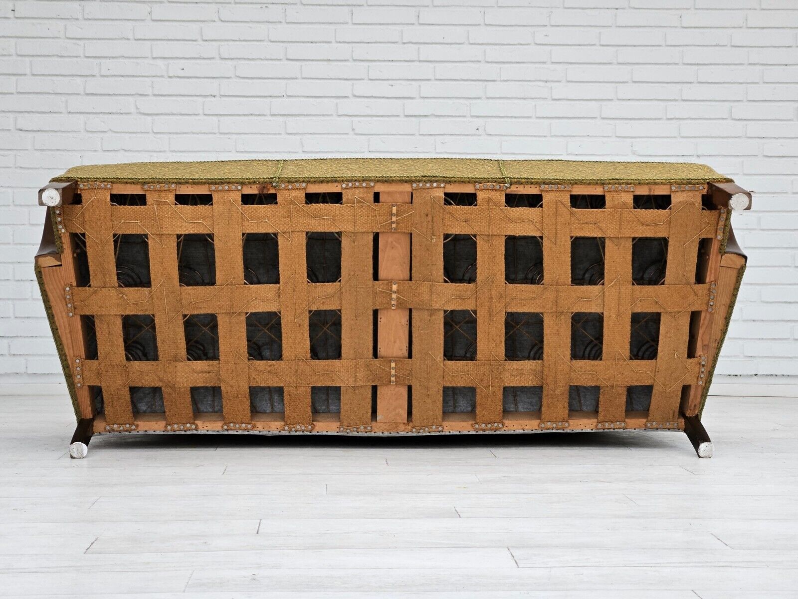 1950-60s Danish 3-seater sofa original condition cotton/wool beech wood