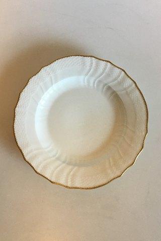 Royal Copenhagen Dinner Plate White Curved with serrated Gold edge (Pattern 387