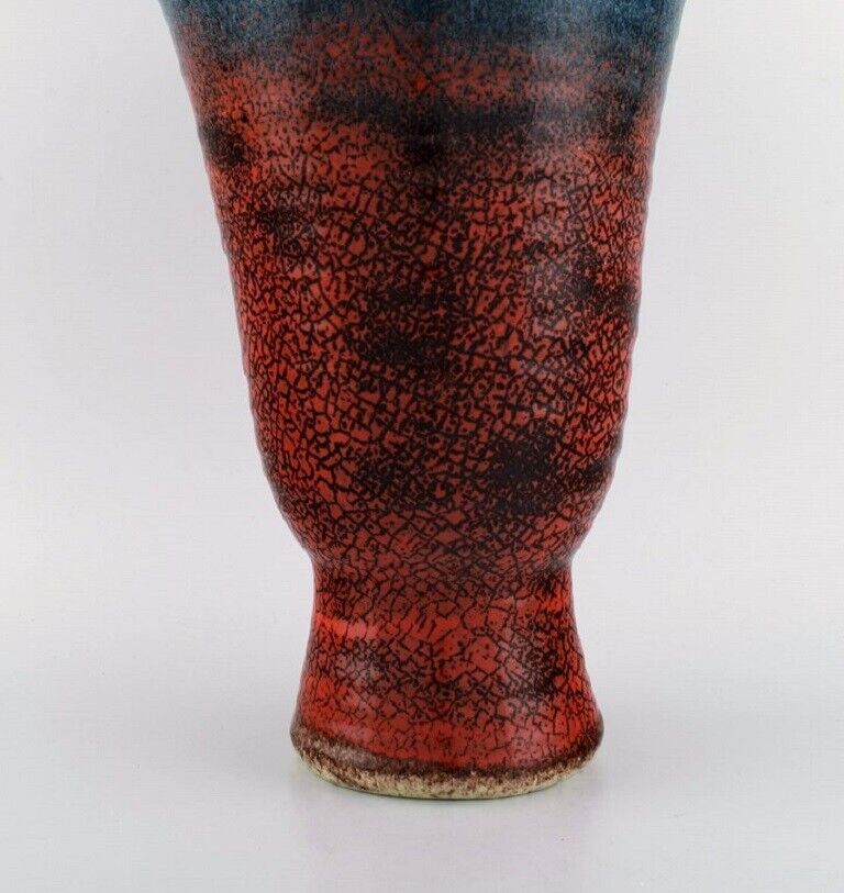 Accolay France Large Art Deco vase in glazed ceramics 1940's