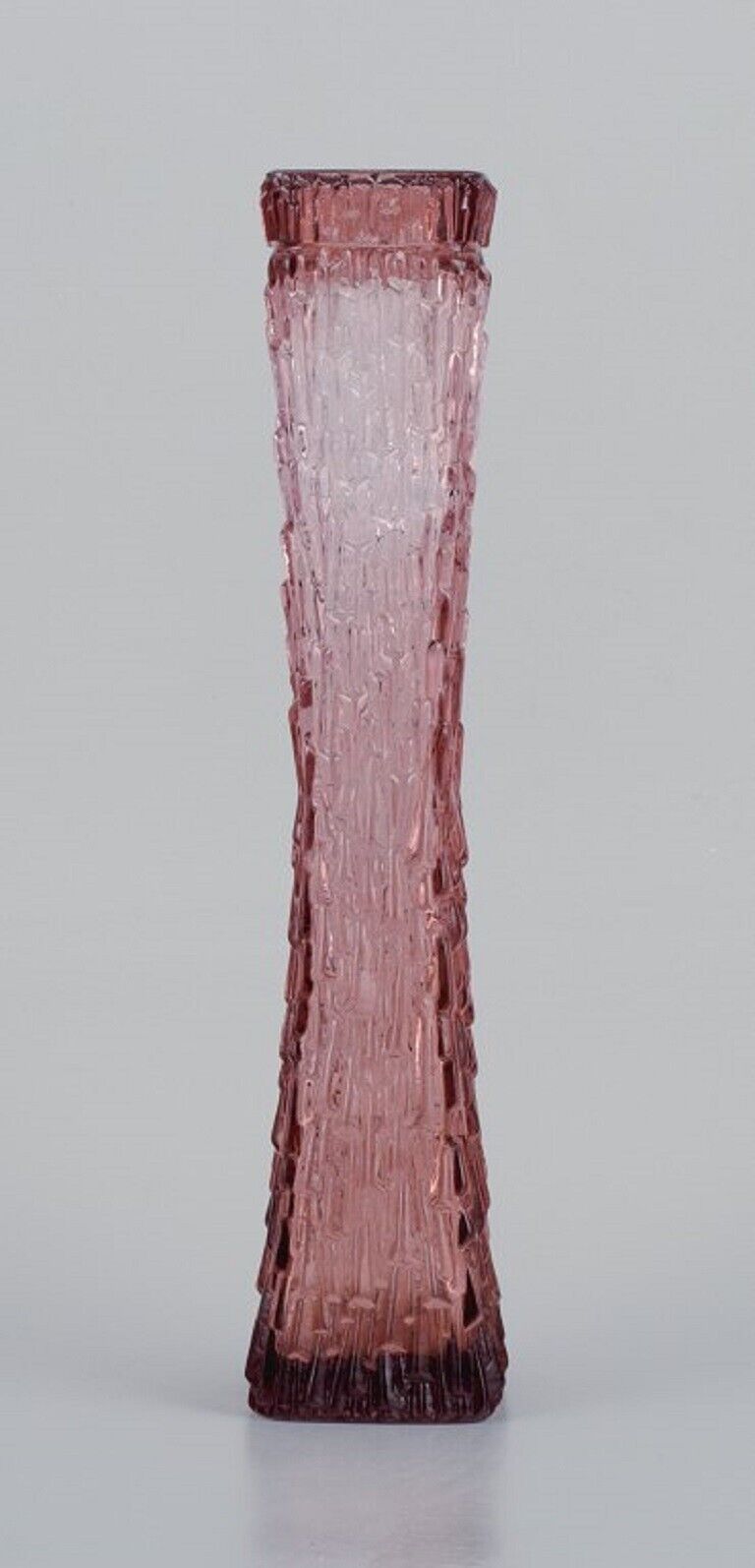 Art glass vase Central Europe Tall and slim vase in purple glass