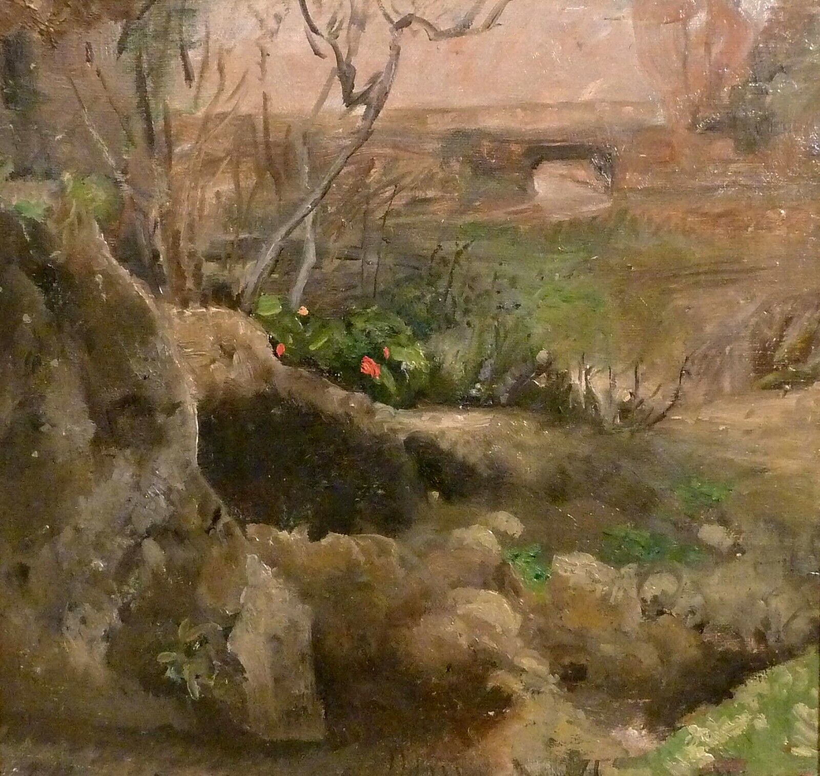 CHR PETER HANSEN! LANDSCAPE WITH A CAVE NEAR THE RIVER