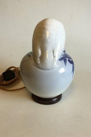 Royal Copenhagen Owl on Ball as a lamp from 1914