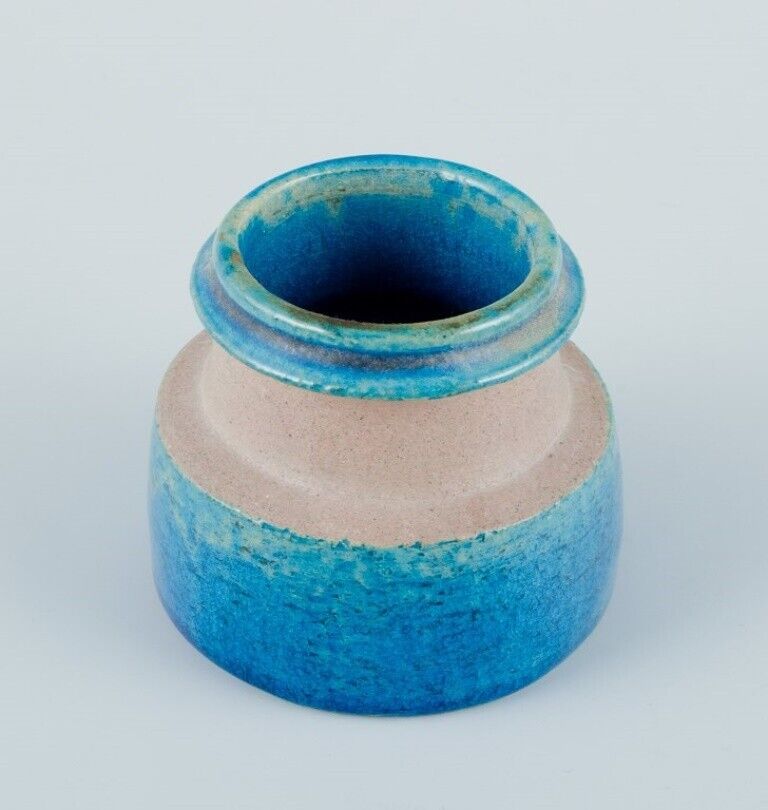 Nils Kähler for Kähler Small ceramic bowl and small vase with turquoise glaze