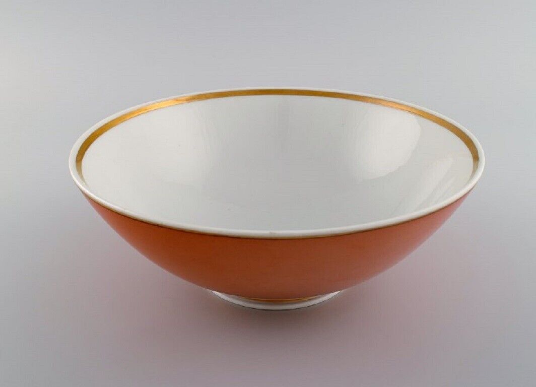 Royal Copenhagen Jægersborg porcelain bowl Orange with gold decoration 1920s