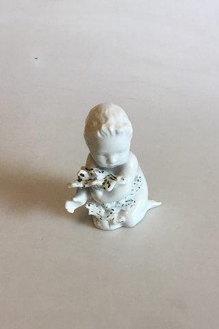 Bing  Grondahl Blanc de Chine Figurine of Child with seaweed No 2266