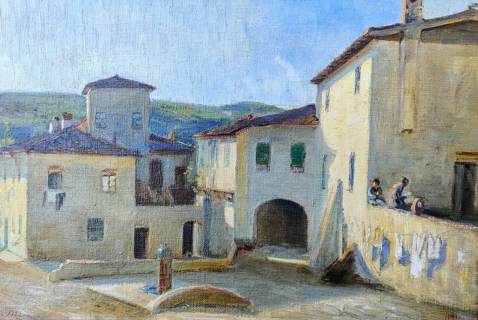 OLD  TOWN CERLOSA (?) original oil painting