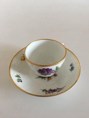 Royal Copenhagen Saxon Flower Coffee Cup and Deep Saucer No 1549