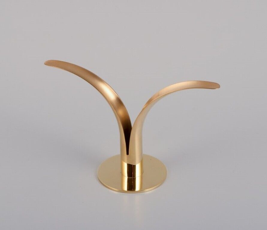 Ivar Ålenius Björk Liljan candle holder in brass Swedish design 21st C