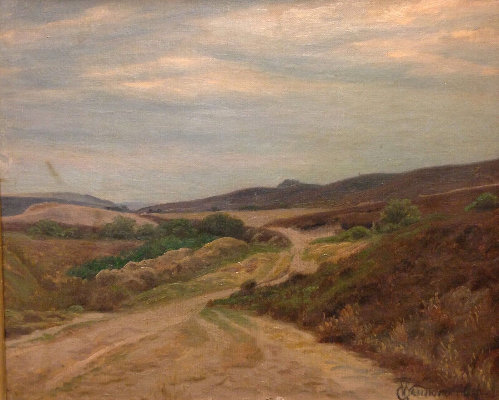 Emil Wennerwald (1859-1934): ALONG THE WAY original oil painting