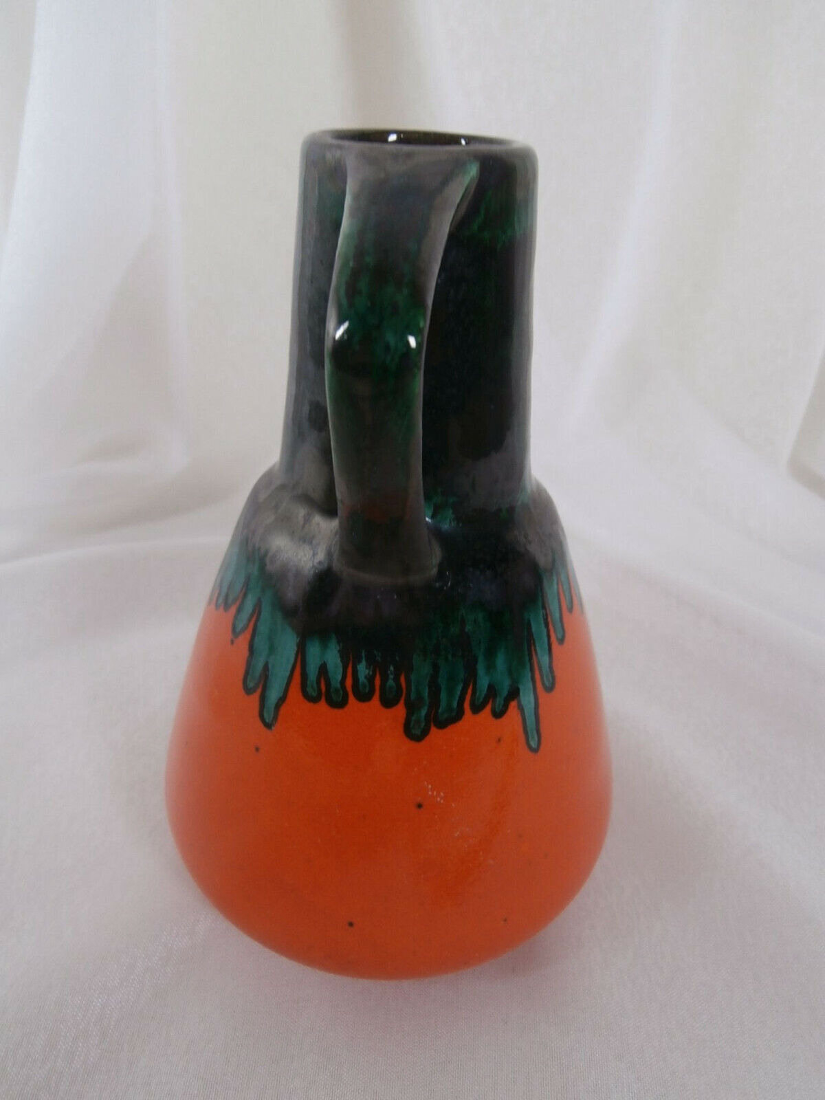 ~ Vintage West German 310-15 studio pottery vase Dumler  Breiden orange green