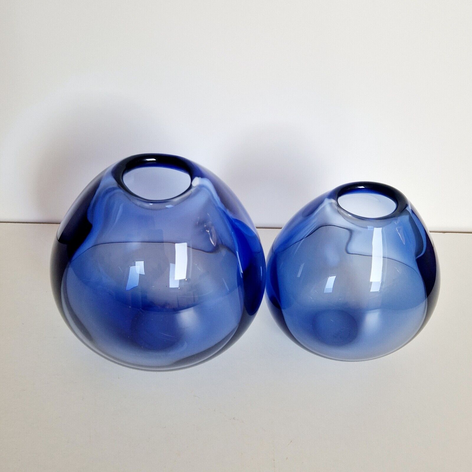 Holmegaard Per Lütken Drop Vase Blue 2pcs Vintage MCM Artificial Glass