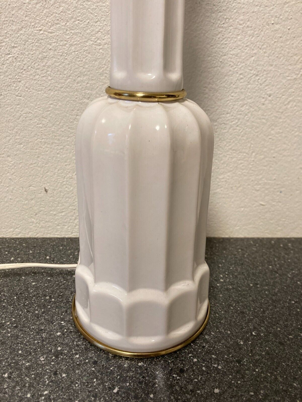 Søholm Danish Mid-Century Modern Ceramic Lamp H 46cm White/Gold No Shade