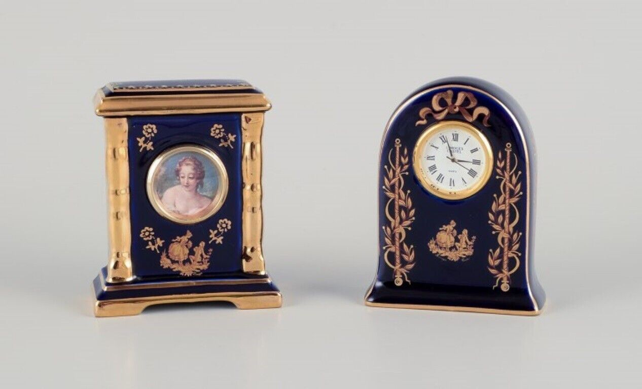 Limoges France Clock and decorative object in porcelain