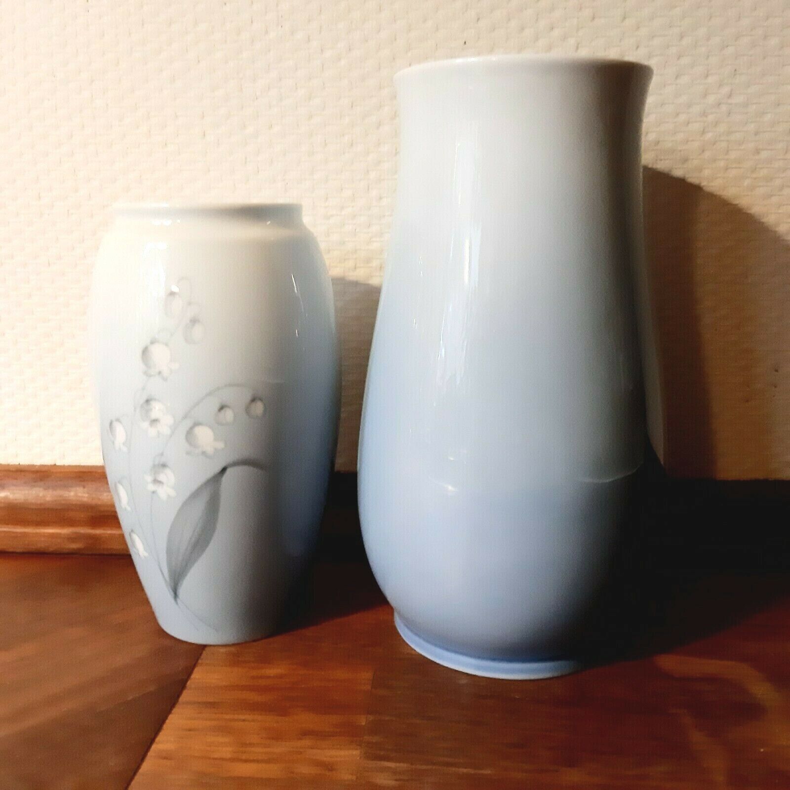 2 Lily of the Valley vases # 157/5254 & 57/210 Bing & Grondahl Royal Copenhagen