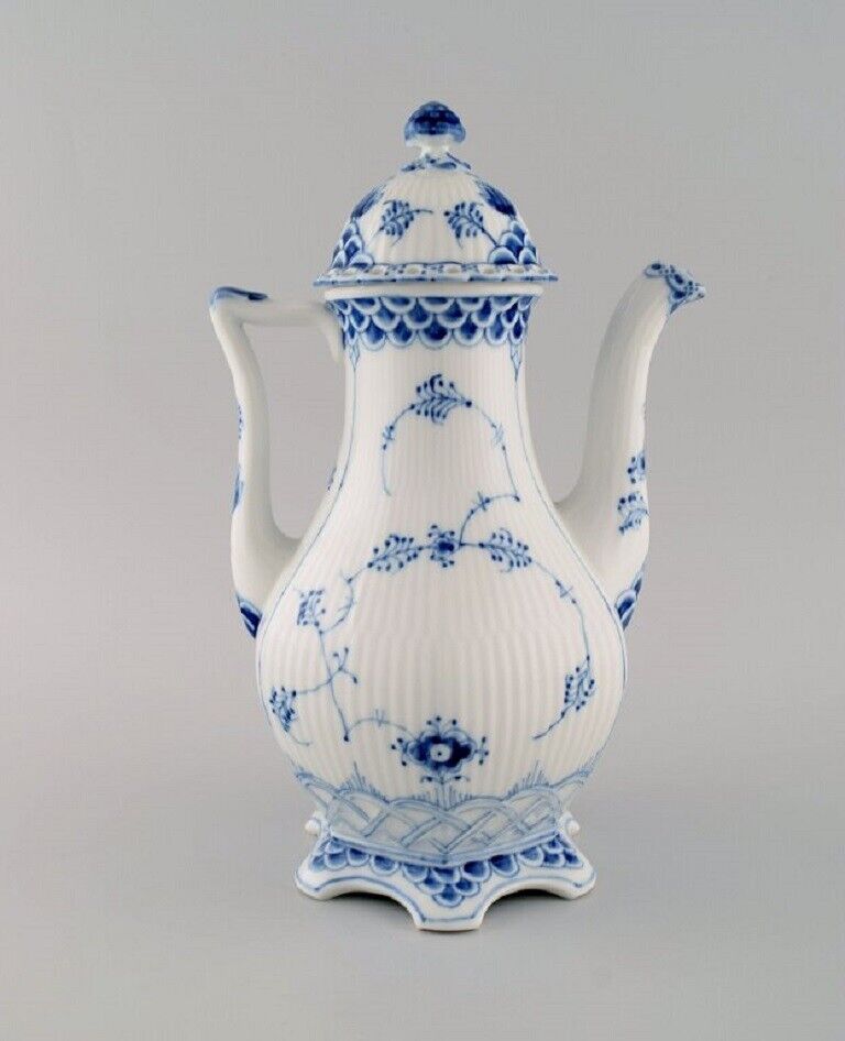 Royal Copenhagen Blue Fluted Full Lace coffee pot in porcelain