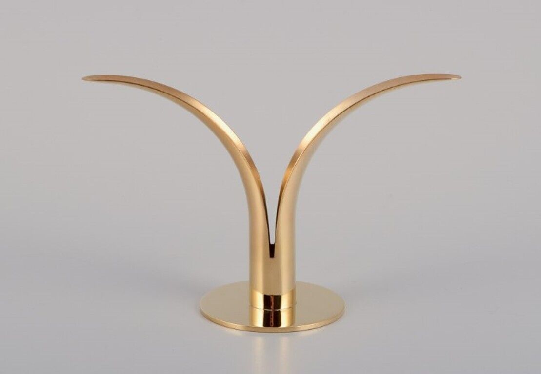 Ivar Ålenius Björk Liljan candle holder in brass Swedish design 21st C