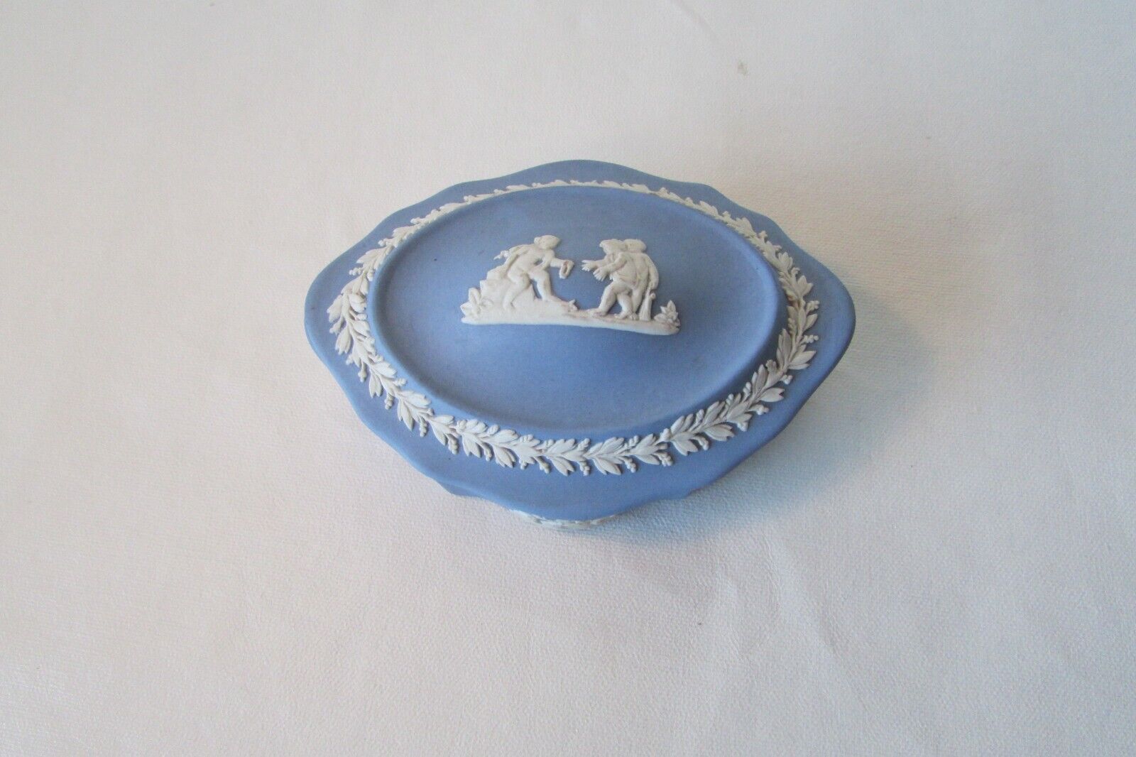 Vintage Wedgwood Oval Jasperware Trinket Box