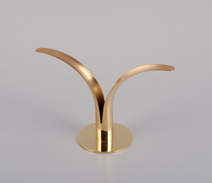 Skultuna "Liljan" candle holder in brass Swedish design 21st C