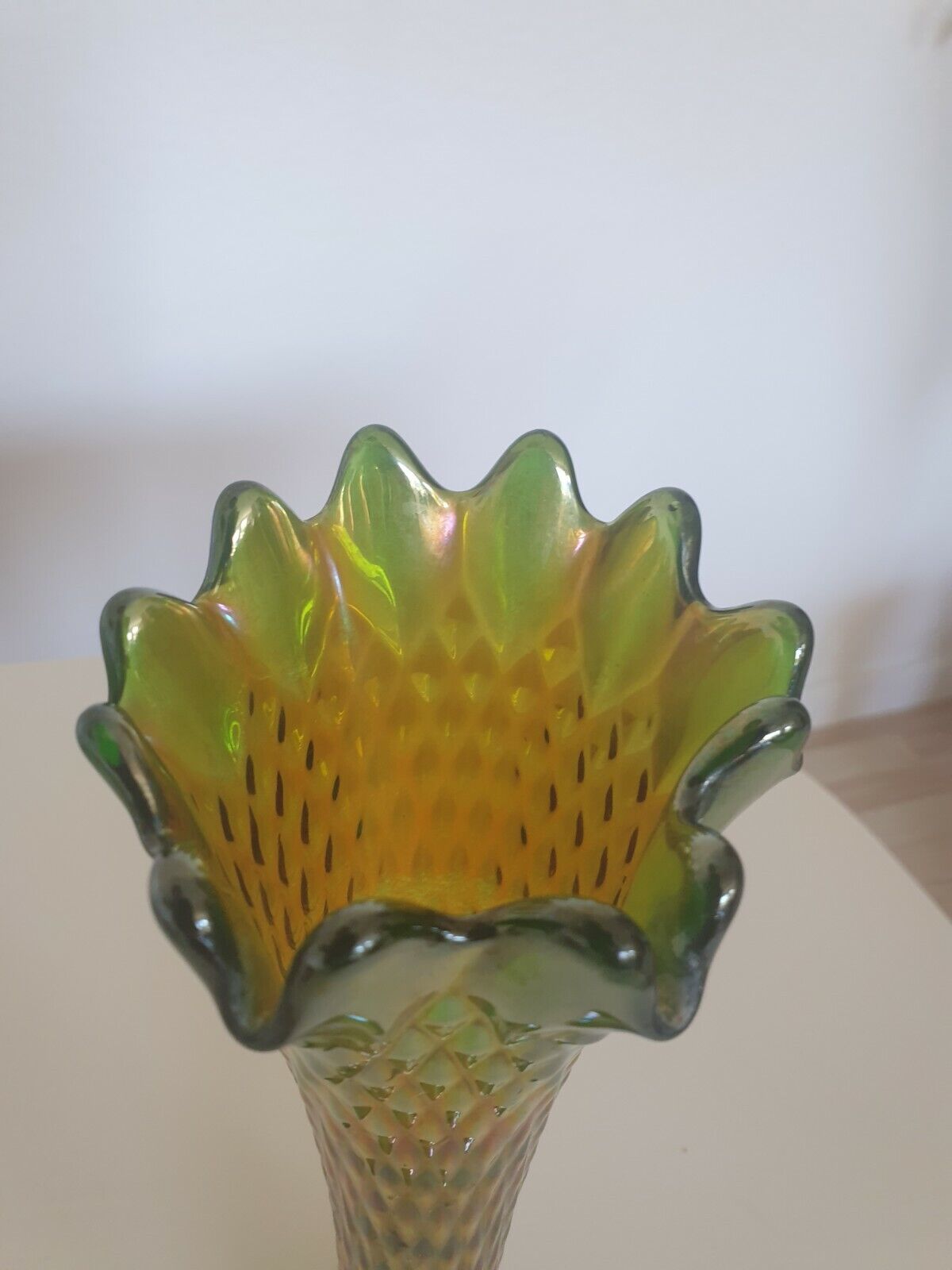 Beautiful Green Glass Vase 23 cm