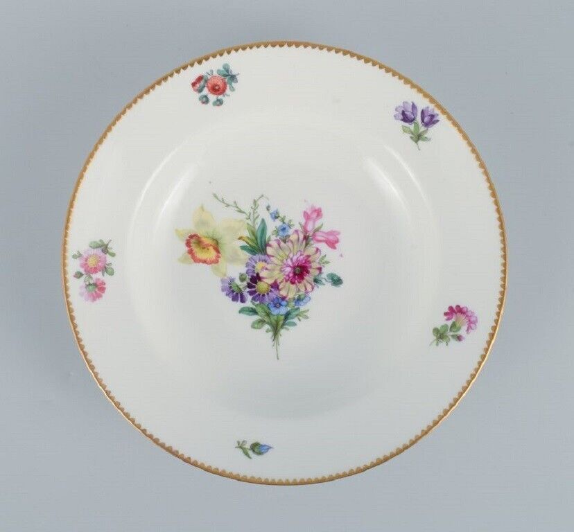 BG Bing  Grondahl Saxon flower Six deep plates decorated with flowers