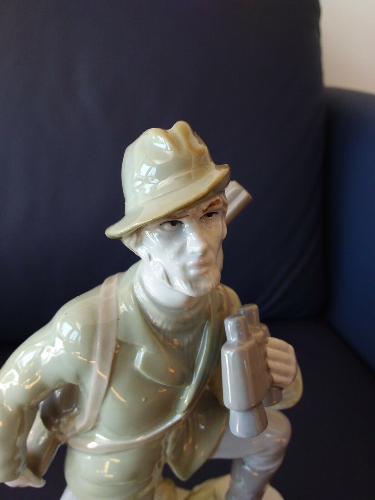 Porcelain figure hunter with binoculars and shotgun Wagner  Apel 26 cm