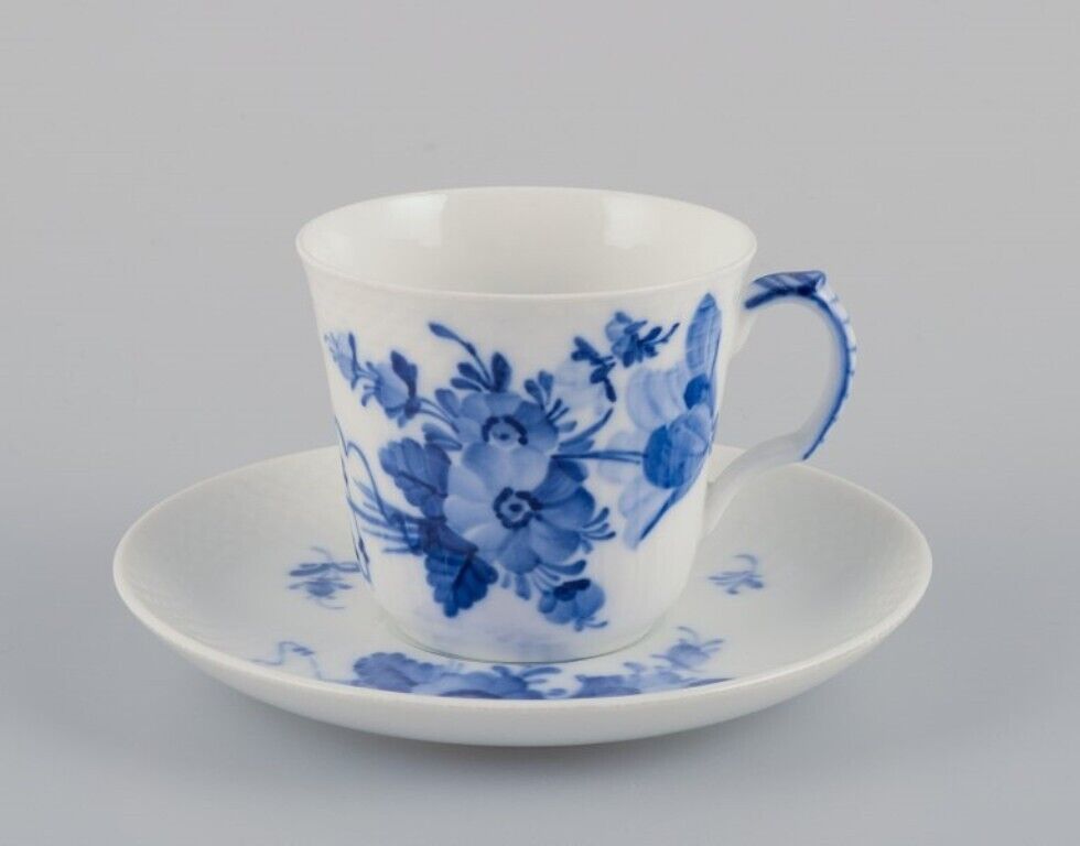 Royal Copenhagen Blue Flower Curved Set of six coffee cups with saucers