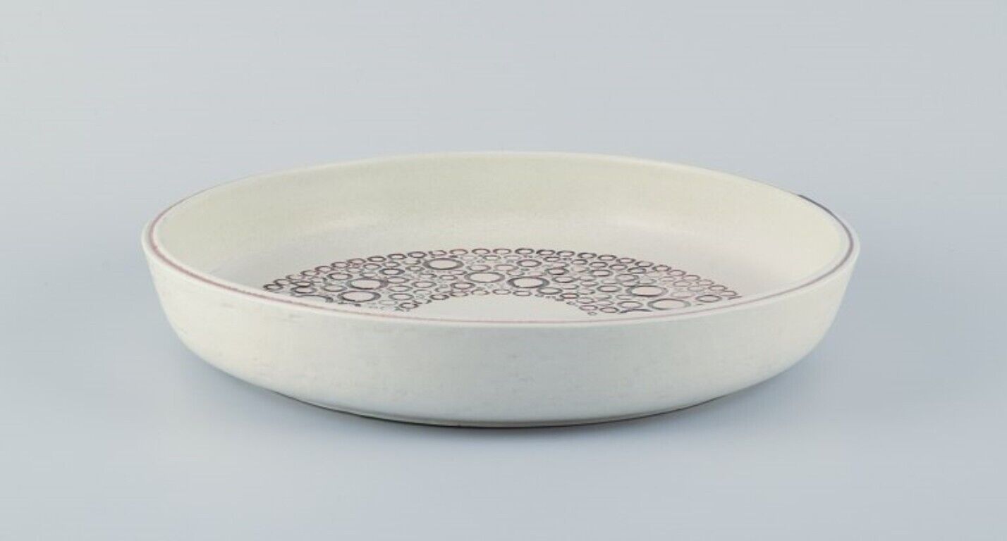 Britt-Louise Sundell for Gustavsberg Studio  Large ceramic bowl with circles