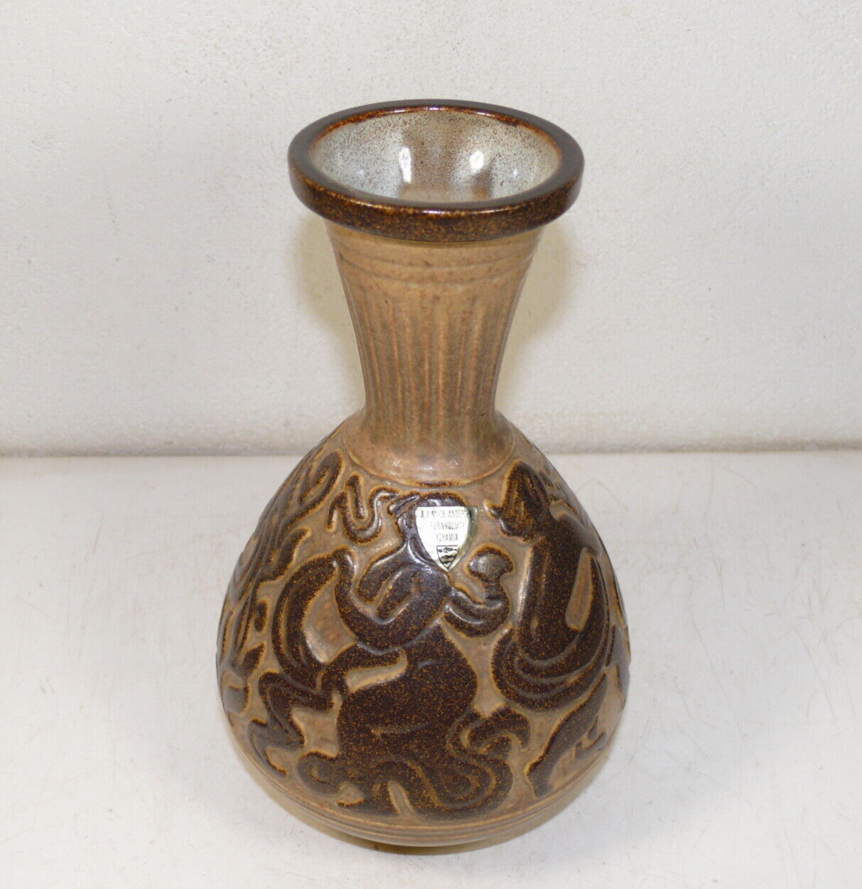 MICHAEL ANDERSEN - stoneware Vase with relief decoration # 6406