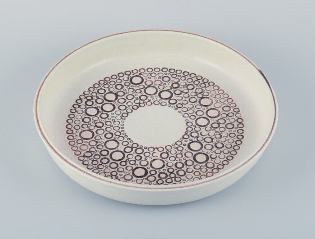 Britt-Louise Sundell for Gustavsberg Studio  Large ceramic bowl with circles