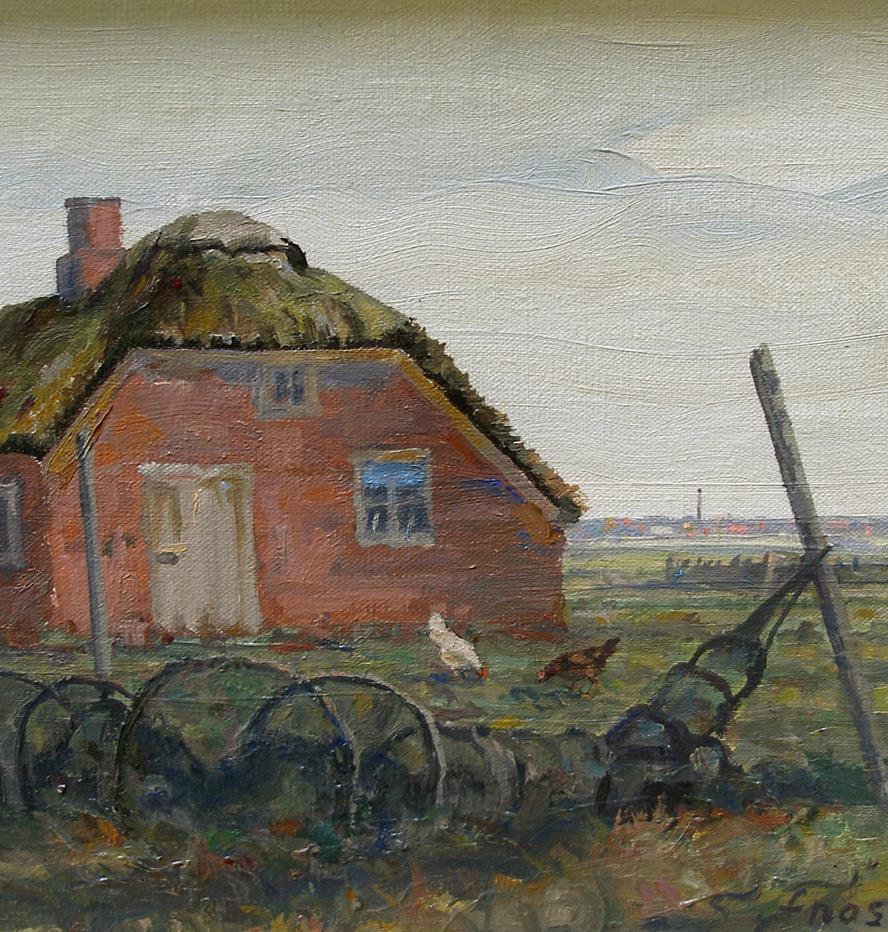 Sergius Frost (1900) Lovely Pink Fisherman’s House with eel trap net Ca1940s